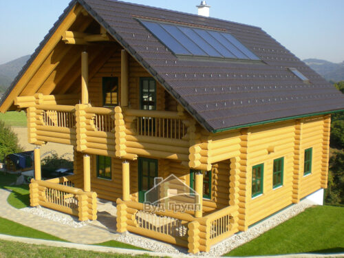 Дом из оцилиндрованного бревна диаметром 260 мм в Австрии